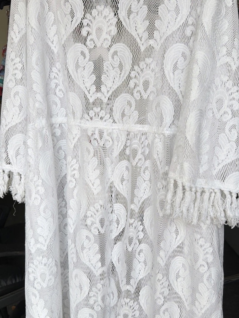 Antica sartoria Elegant White Lace Swim Cover-Up NWT O/S - Picture 3 of 3